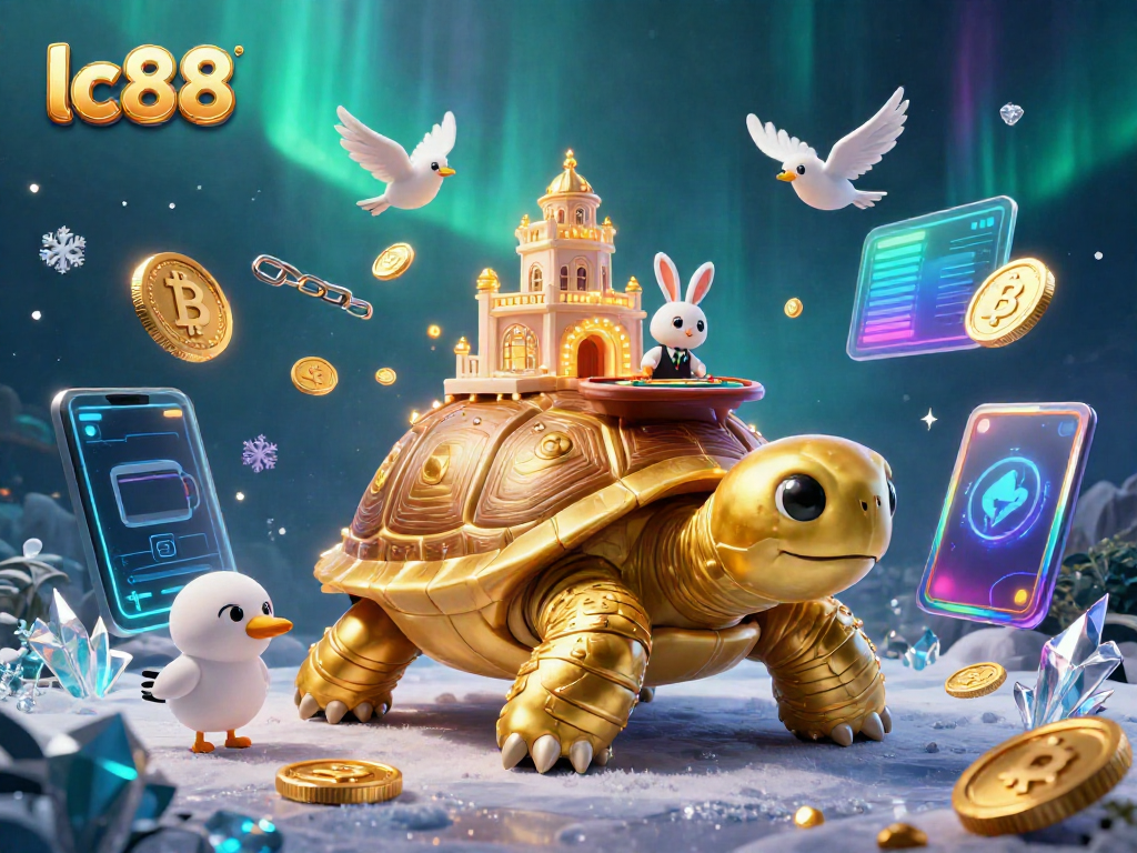 Experience thrilling gameplay at lc88 with a dynamic 3D casino illustration showcasing rich elements and characters.