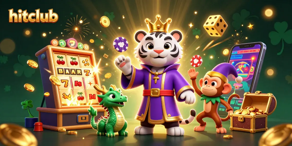 Hitclub showcases a 3D casino scene with playful characters and exciting game elements for dynamic online gambling.
