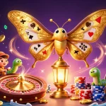 Win big at Haywin casino with a vibrant scene of golden coins and magical energy.